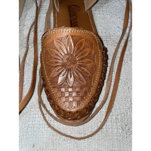 Cucos Women’s Casual Sandals Size 5 U.S. 7 M Brown Leather Ankle Straps Comfort - Picture 9 of 12